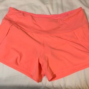 lululemon running shorts color is coral